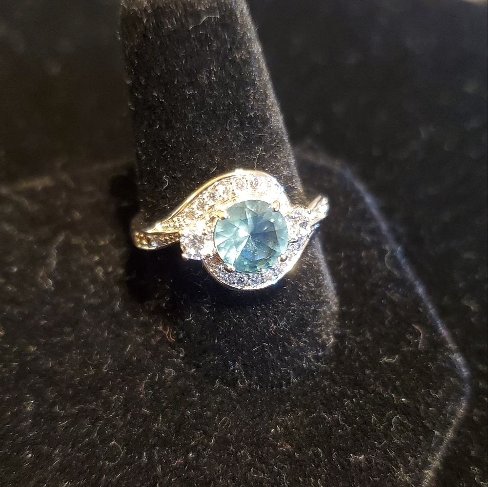 Aquamarine Silver Ring